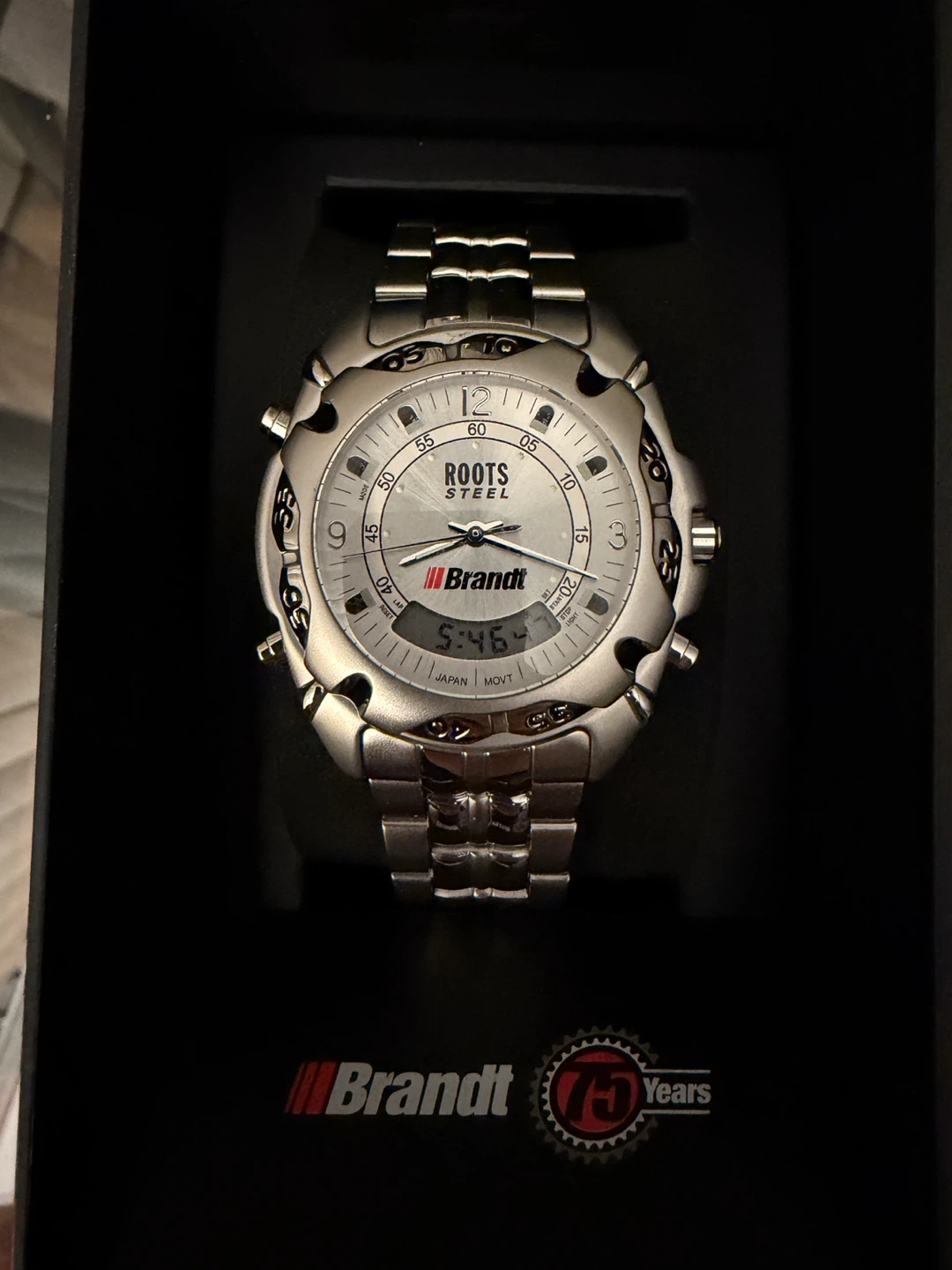 Roots Brandt Steel Watch with Box