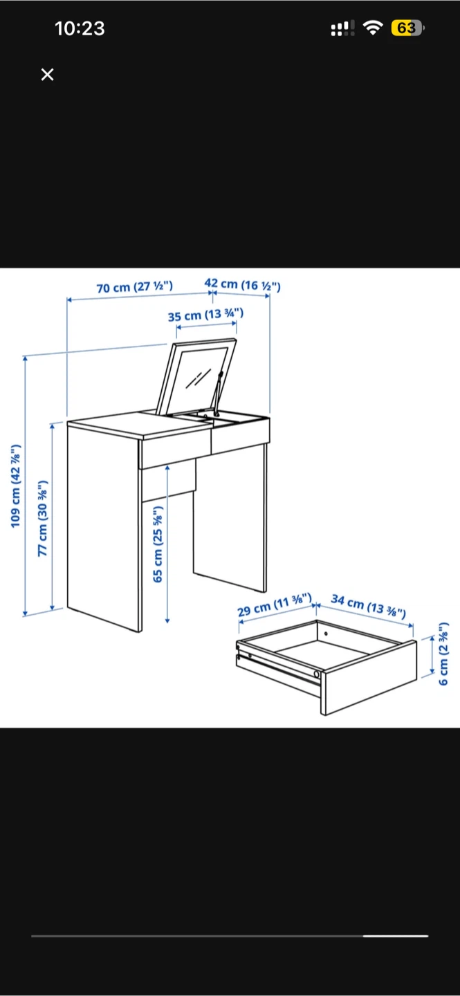 IKEA Dressing Table with Mirror - photo 3