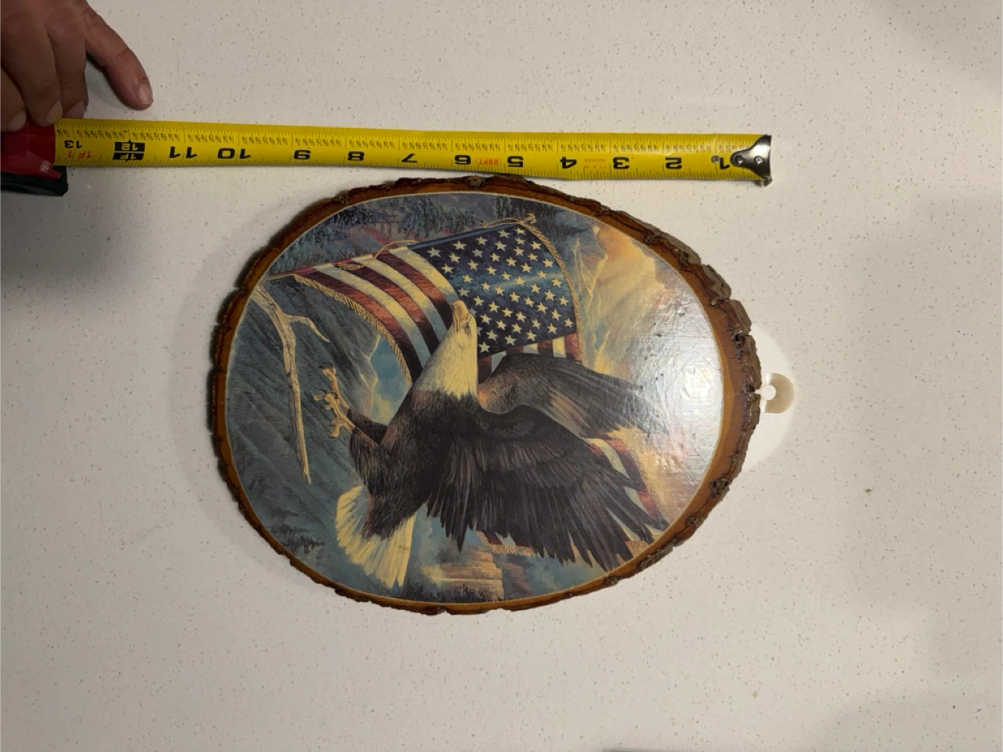 Eagle & Flag Wood Slice Wall Art