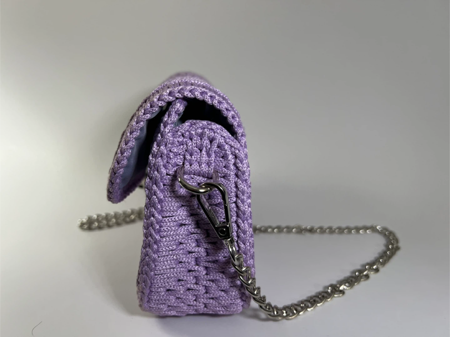 Handmade Lilac Crochet Shoulder Bag - photo 2