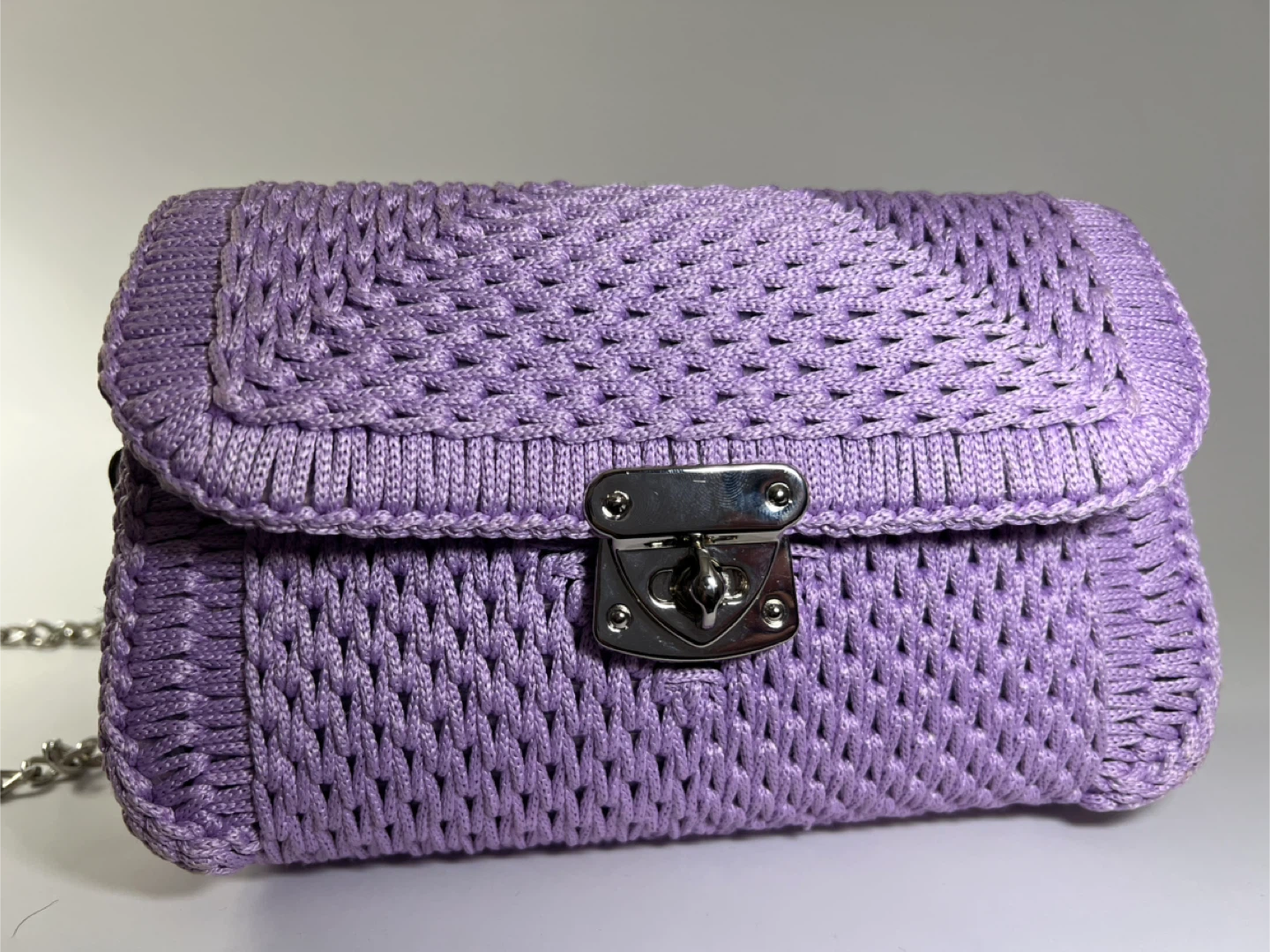 Handmade Lilac Crochet Shoulder Bag - photo 5