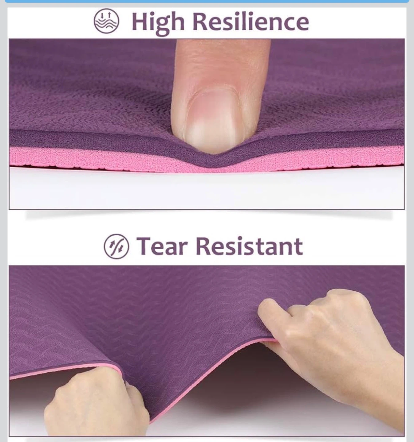 Giyanis Yoga Mat - Purple/Pink, 6mm Thick - photo 2