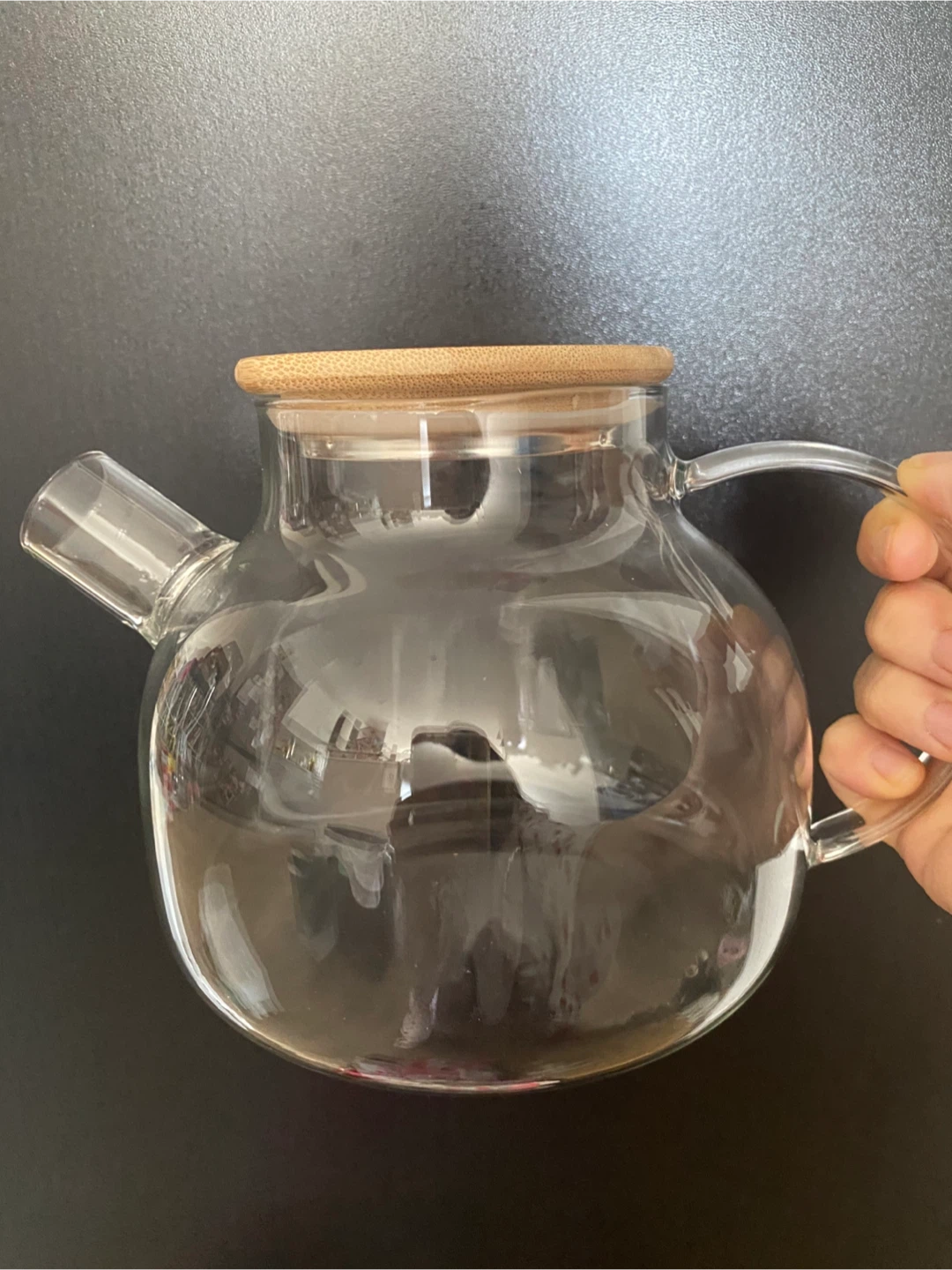 Glass Teapot with Bamboo Lid
