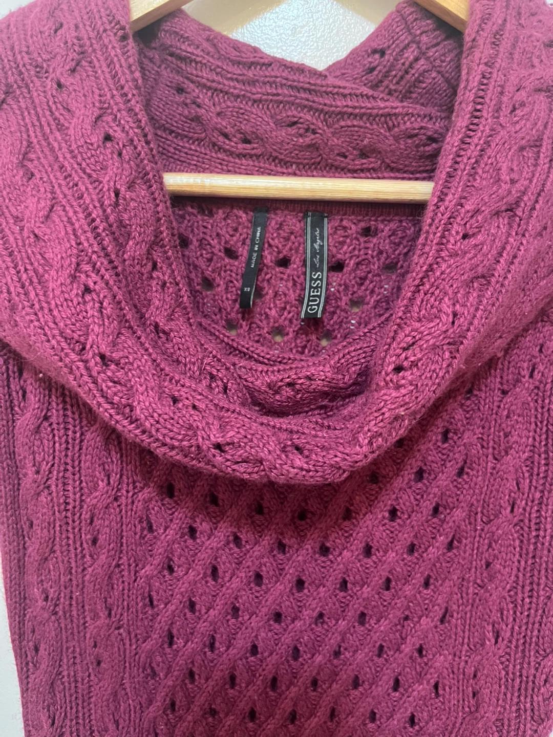 Guess Los Angeles Burgundy Knit Sweater - Size S - photo 2