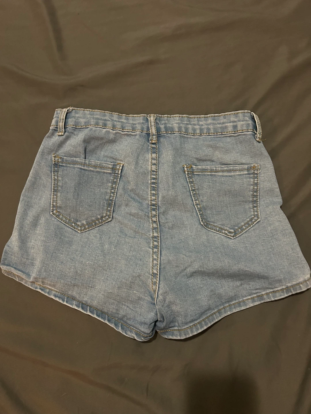 Denim Button-Front Shorts - Size S - photo 3