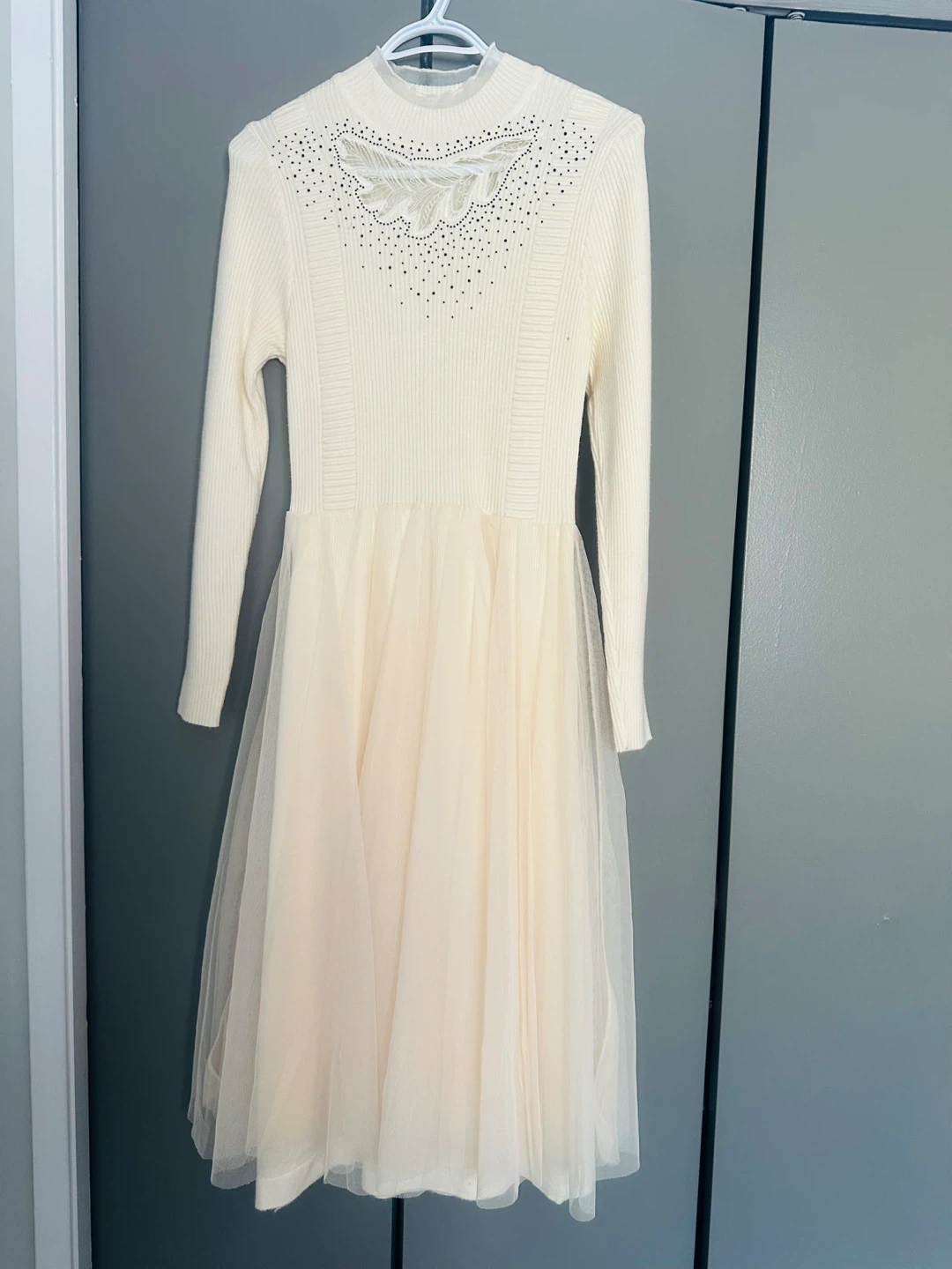 Brown Knit & Tulle Dress - photo 2