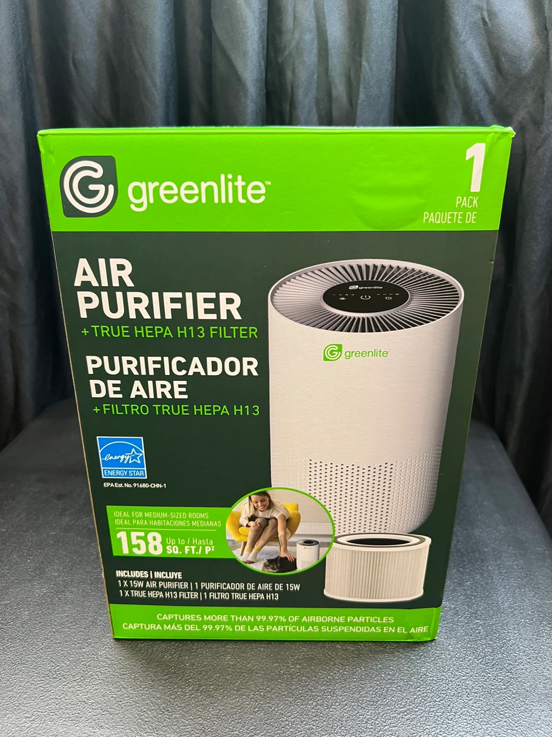 Greenlite Air Purifier + True HEPA H13 Filter - New