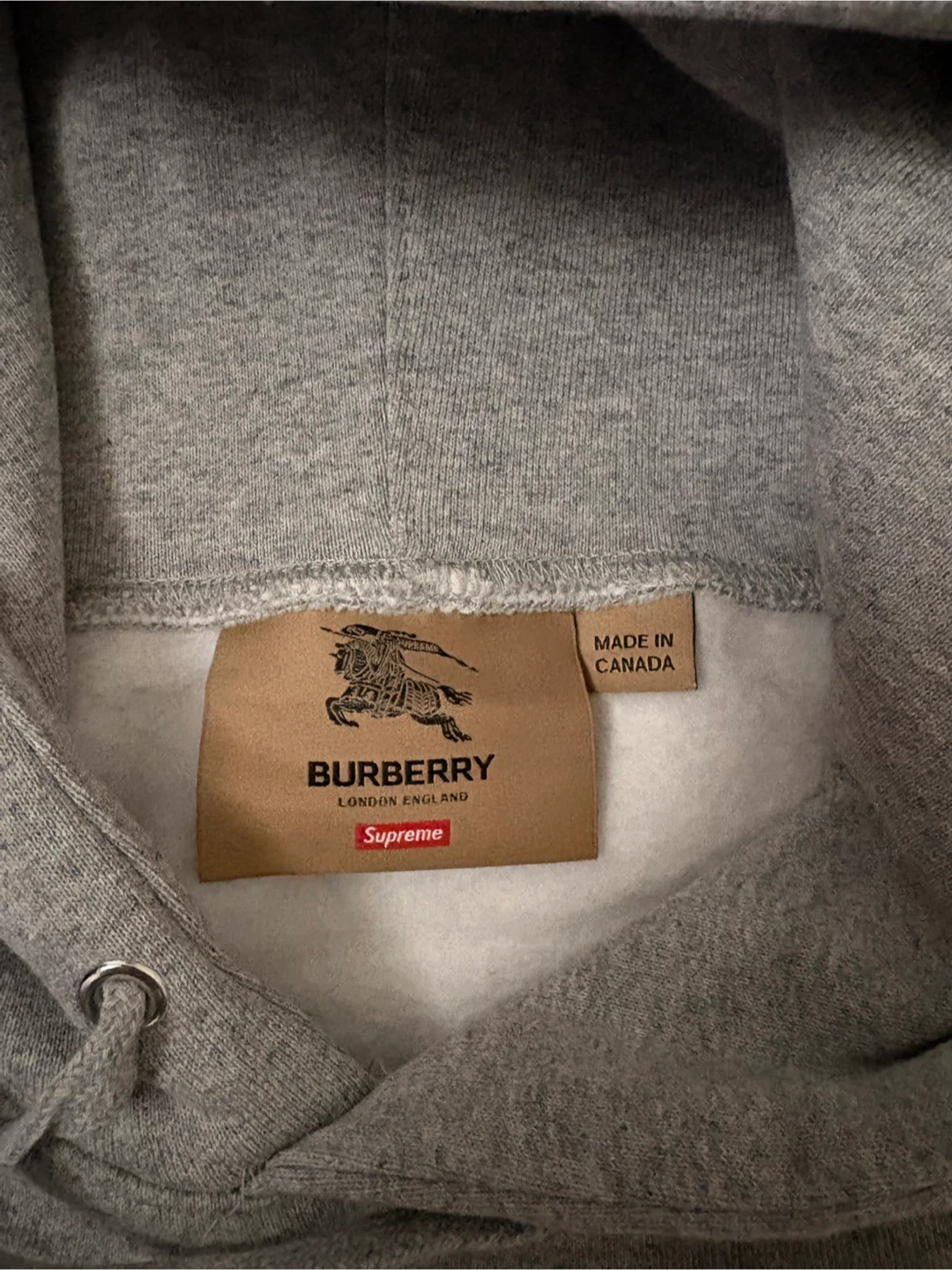 Burberry x Supreme Hoodie Gray - photo 2