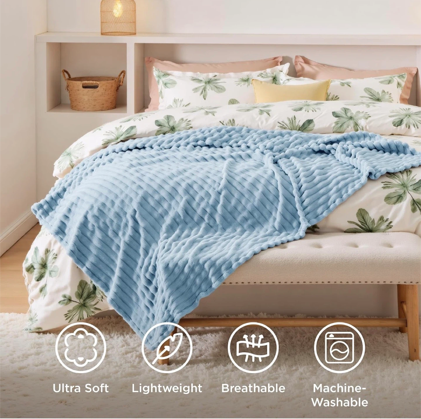 Bedsure King Size Blue Blanket (108x90) - photo 3