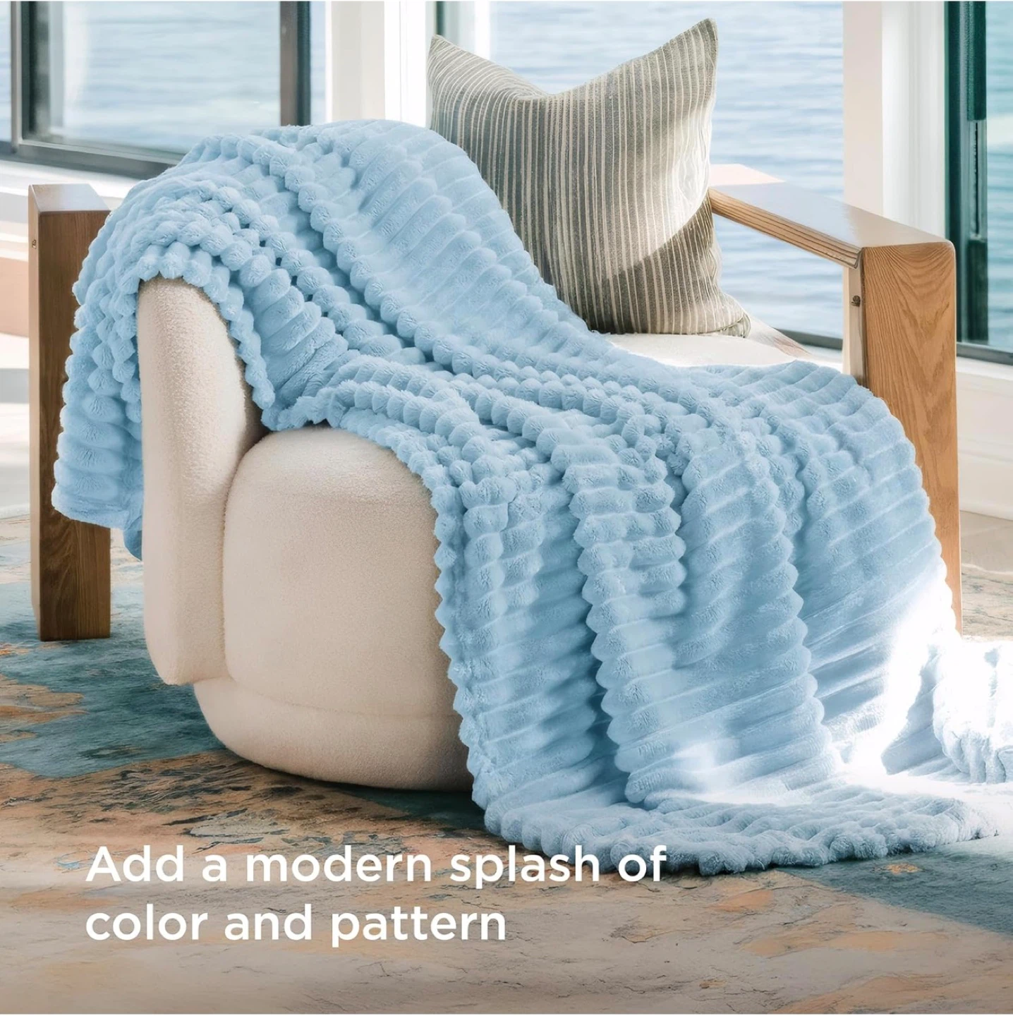 Bedsure King Size Blue Blanket (108x90)
