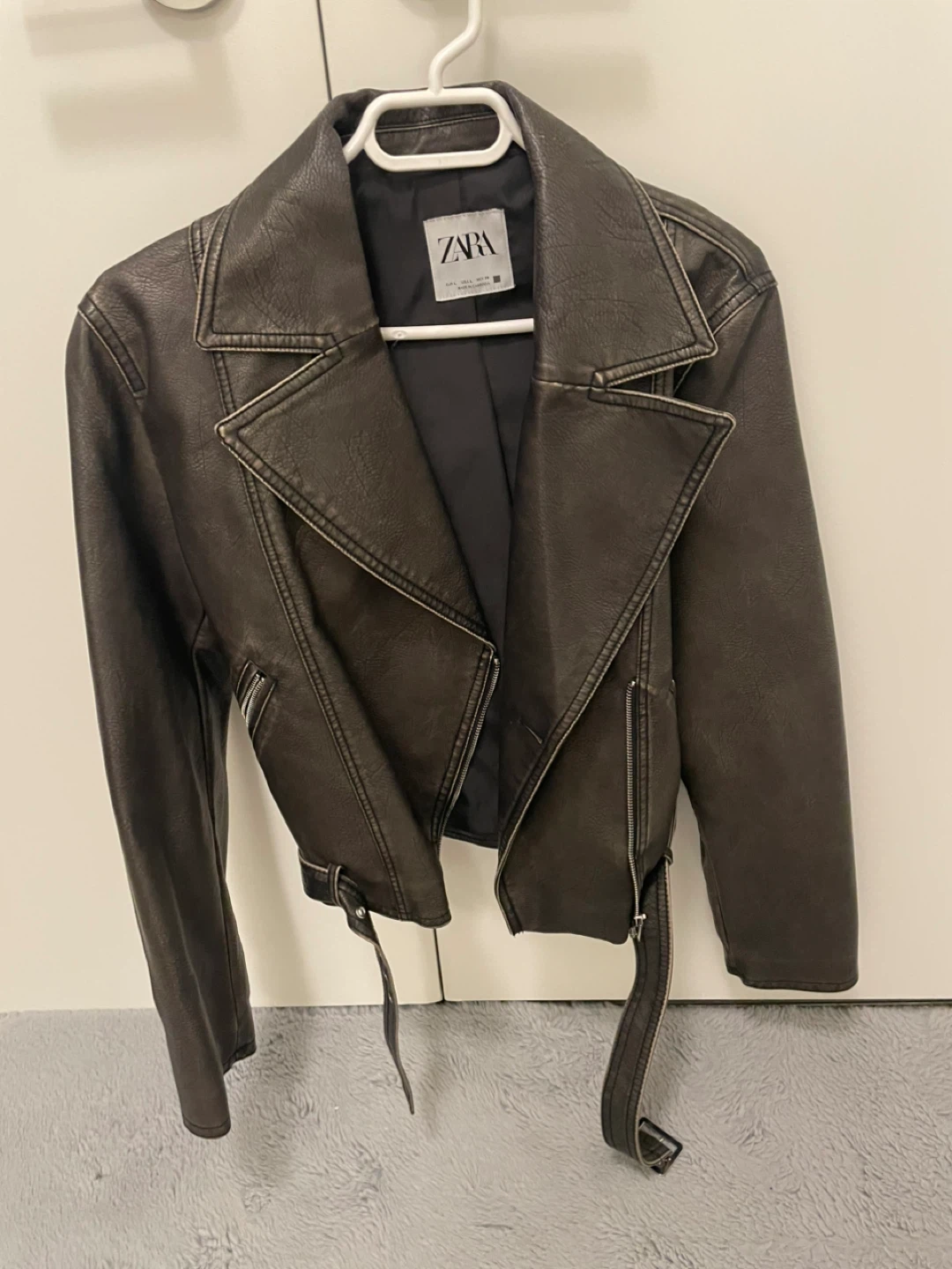 Zara Vegan Leather Biker Jacket - Size L