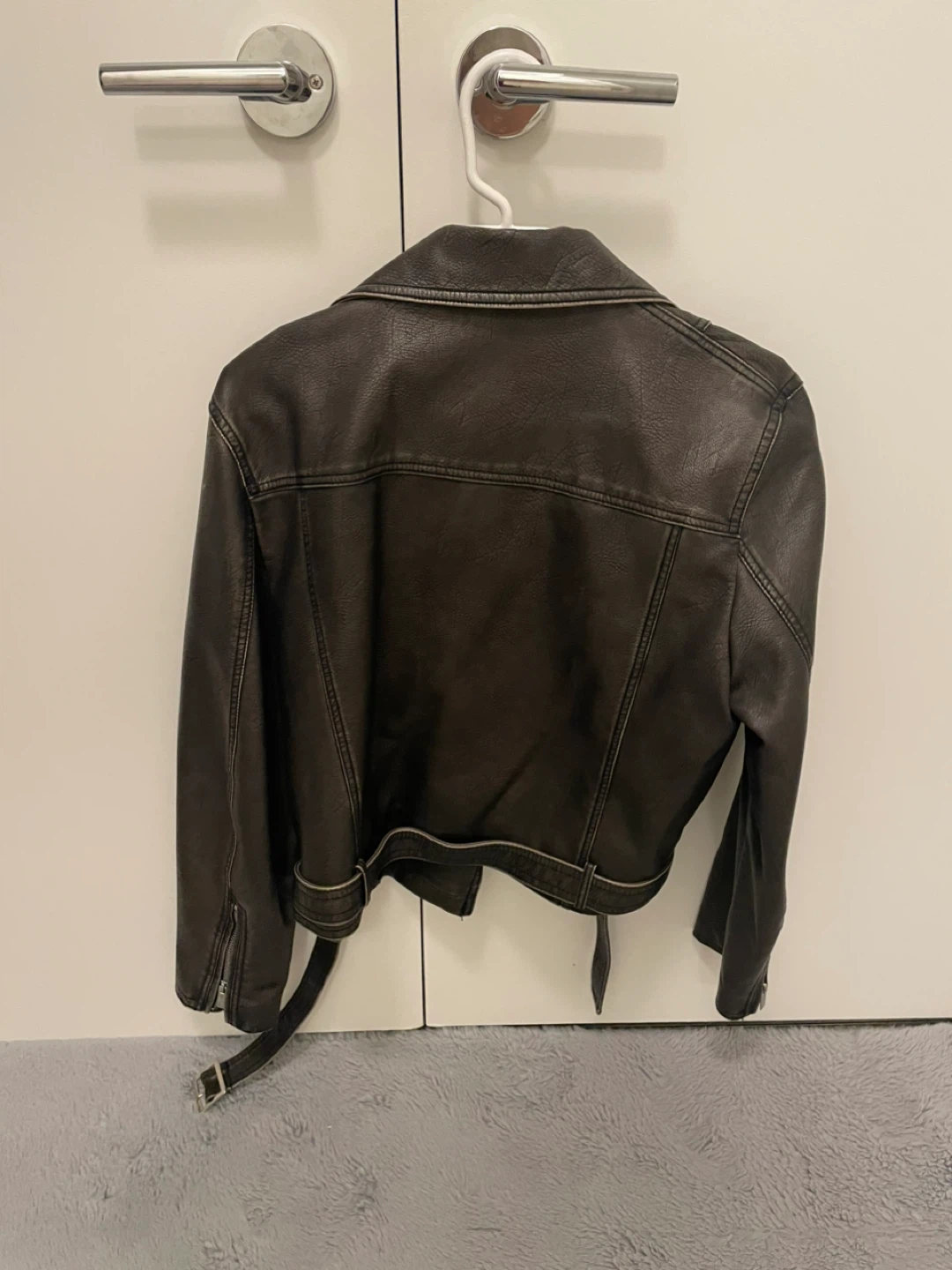 Zara Vegan Leather Biker Jacket - Size L - photo 2