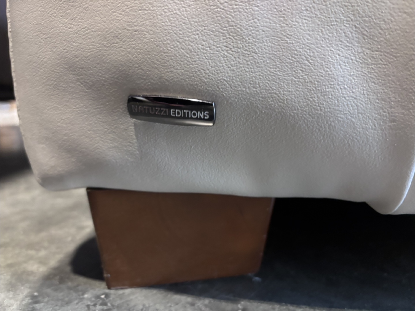 Natuzzi Editions Cream Leather Sofa