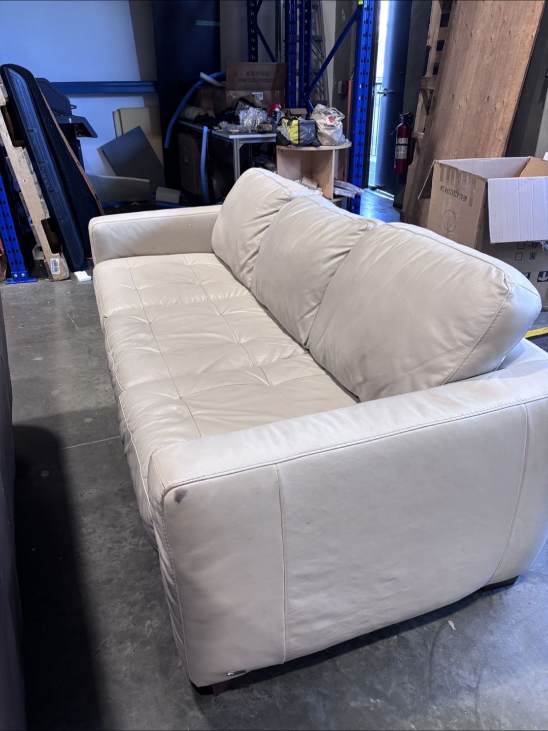 Natuzzi Editions Cream Leather Sofa - photo 2