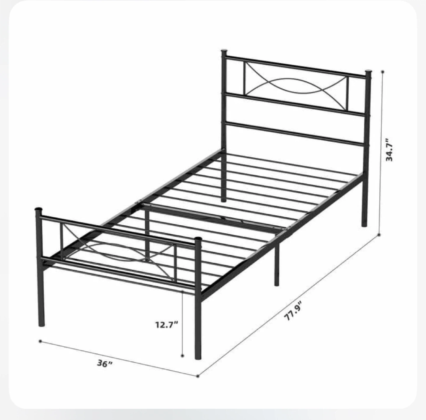 Twin Size Metal Bed Frame