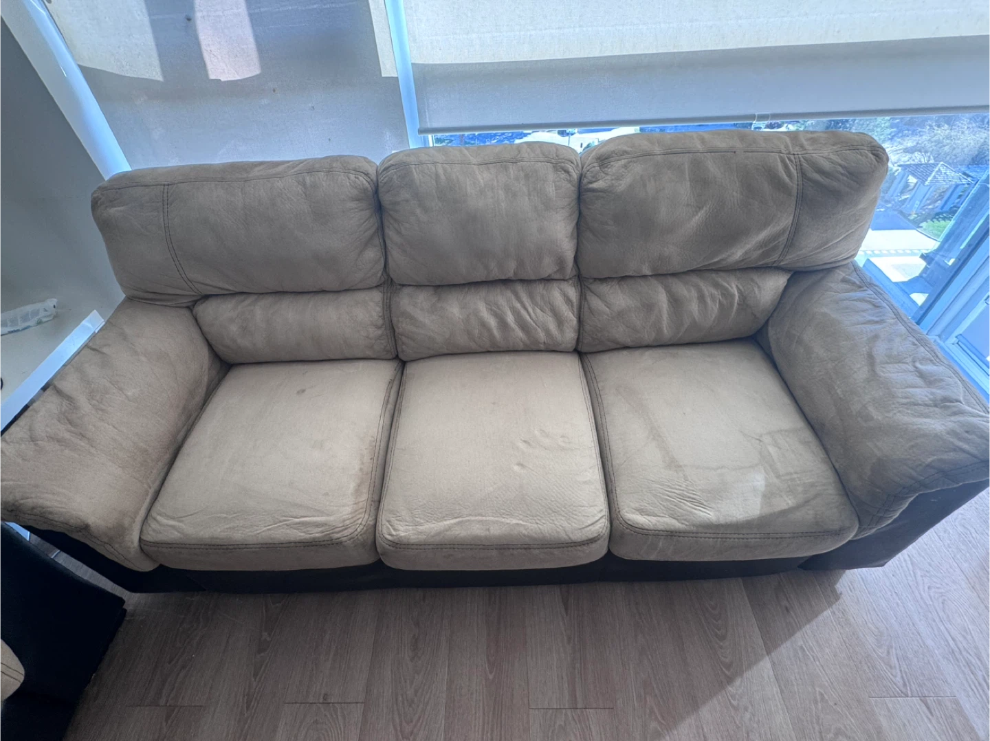 Beige Three-Seater Sofa