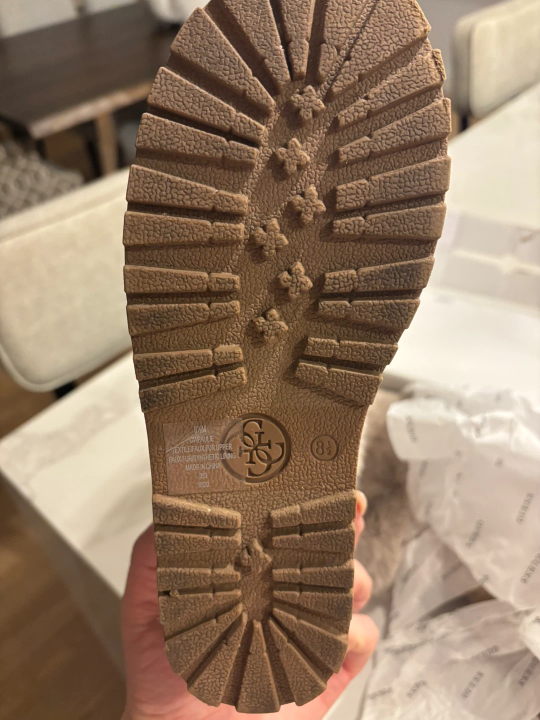 Guess Beige Suede Boots with Fur Trim - photo 4