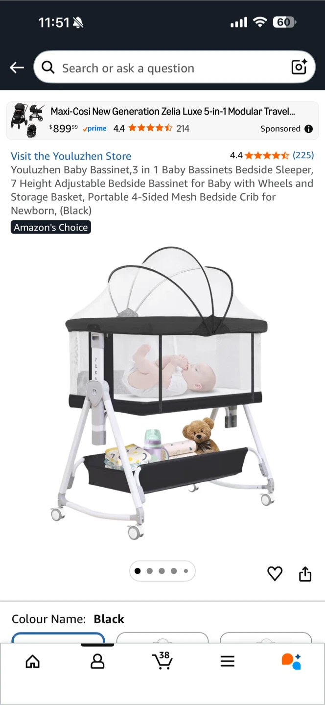 Youluzhen Baby Bassinet - last sale‼️