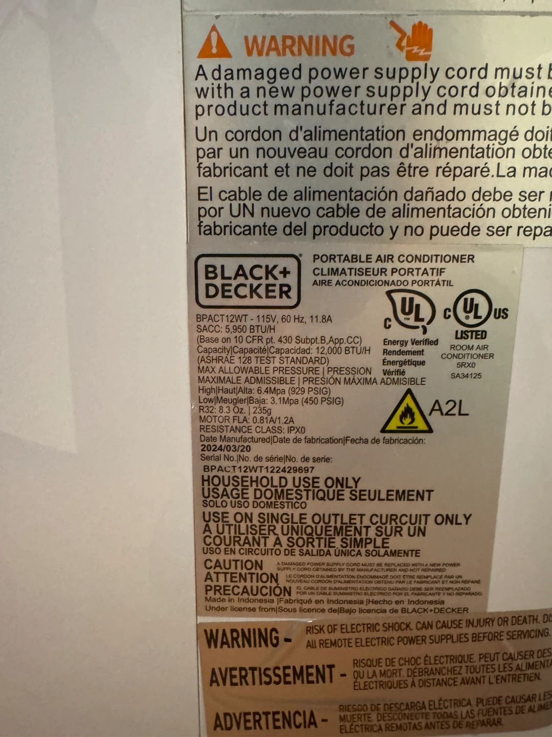 Black+Decker Portable Air Conditioner - photo 5