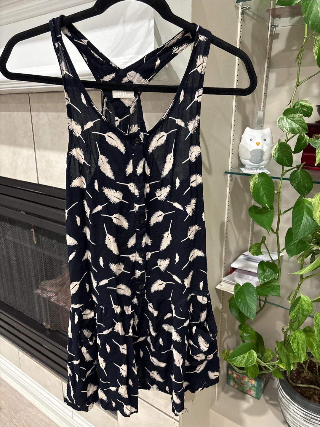 Feather Print Dress - Size Small