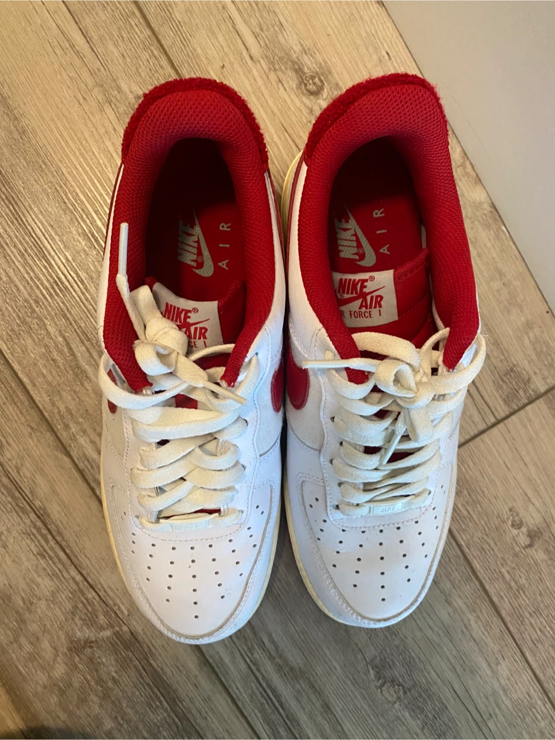 Nike Air Force 1 White & Red Sneakers - photo 2