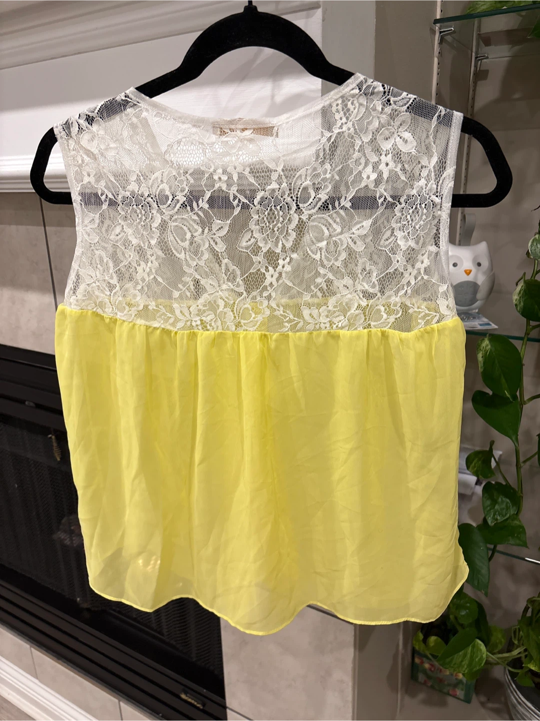 Aeropostale Yellow & Lace Tank Top - Size S - photo 5