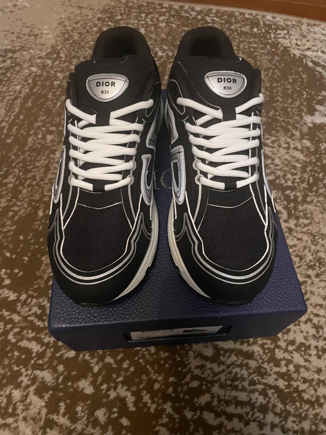 Black and White Dior B30 Black Sneakers