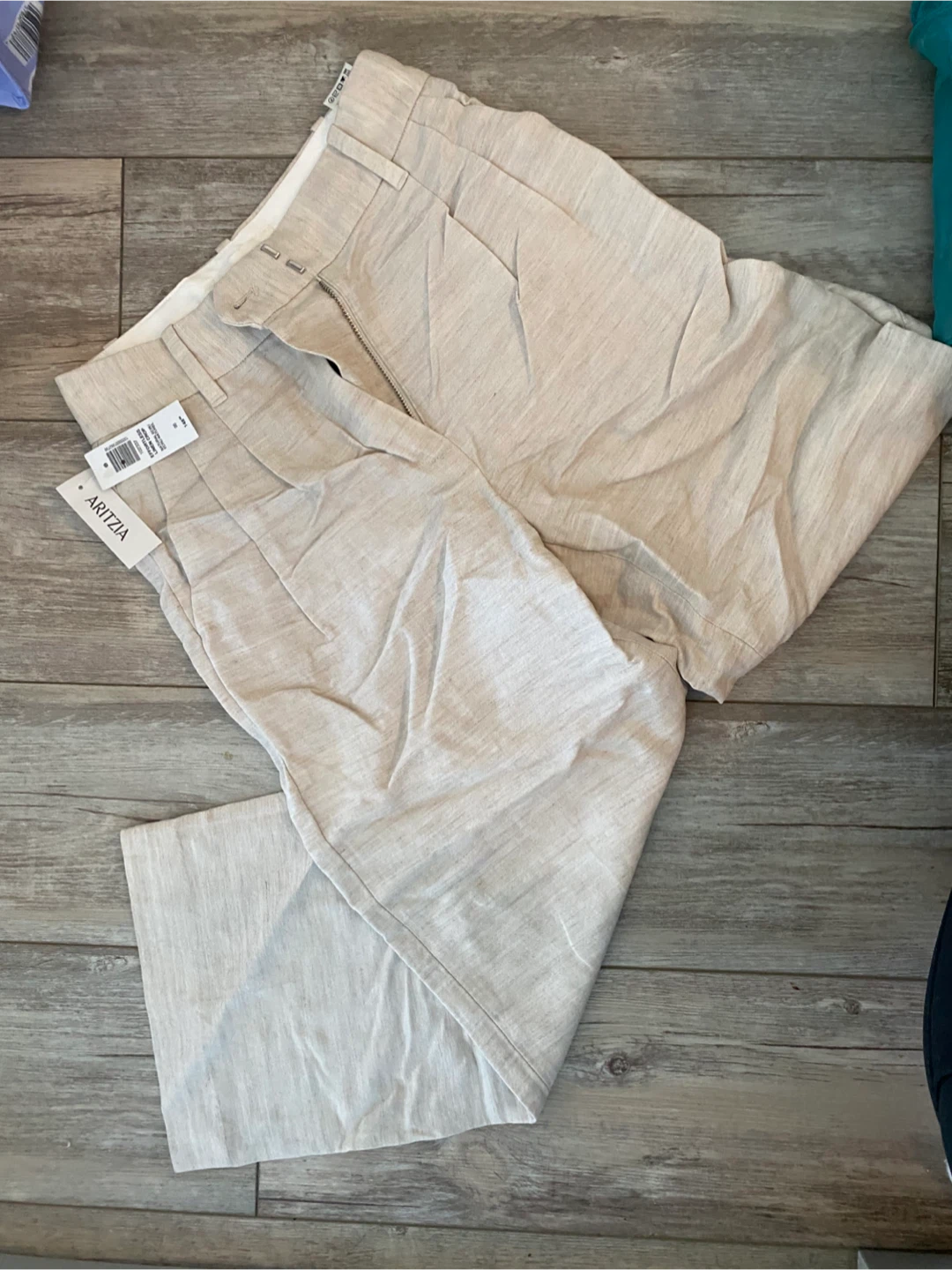 Aritzia Cream Linen Blend Pants - Size 10