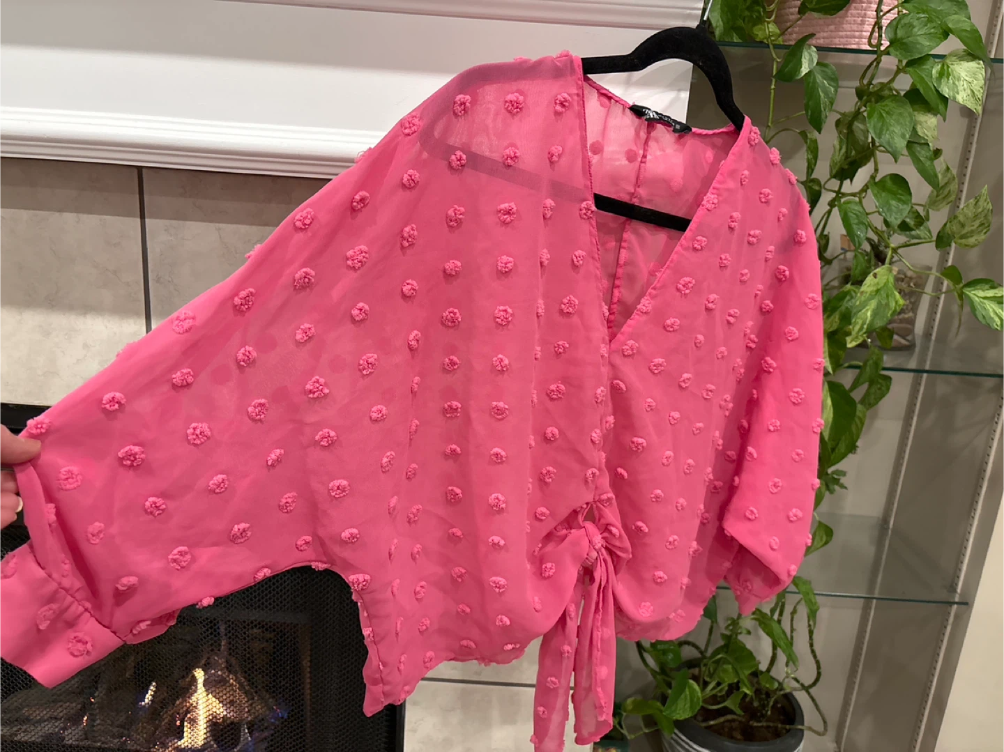 Zara Pink Pom Pom Blouse - Size M - photo 2