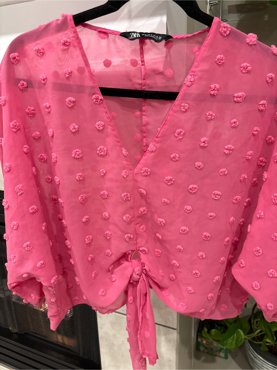 Zara Pink Pom Pom Blouse - Size M - photo 4