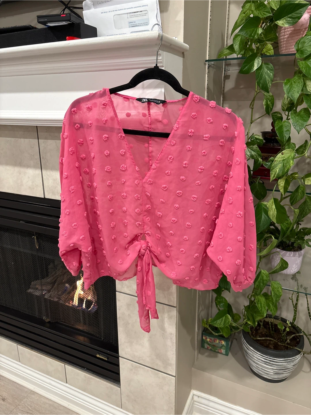 Zara Pink Pom Pom Blouse - Size M - photo 5