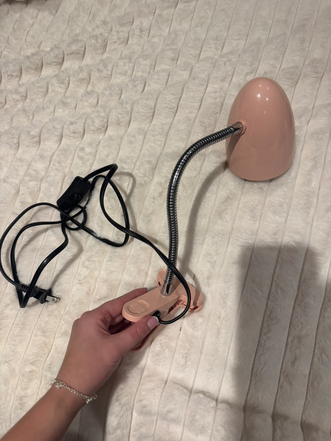 Pink Clip-On Desk Lamp