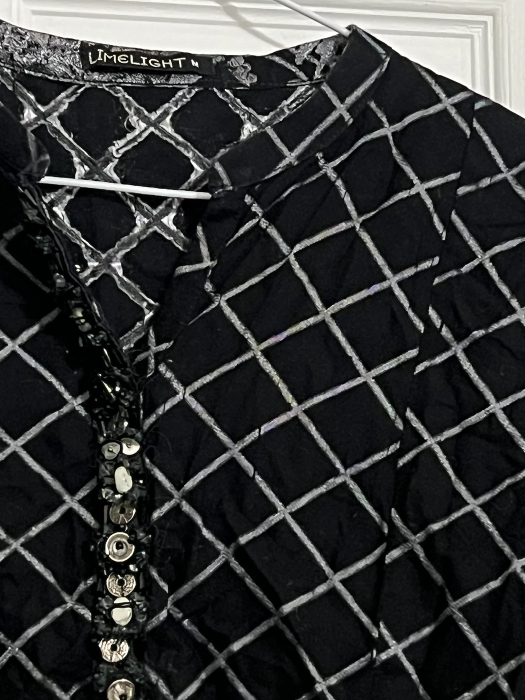 Limelight Black & Silver Patterned Top - photo 3