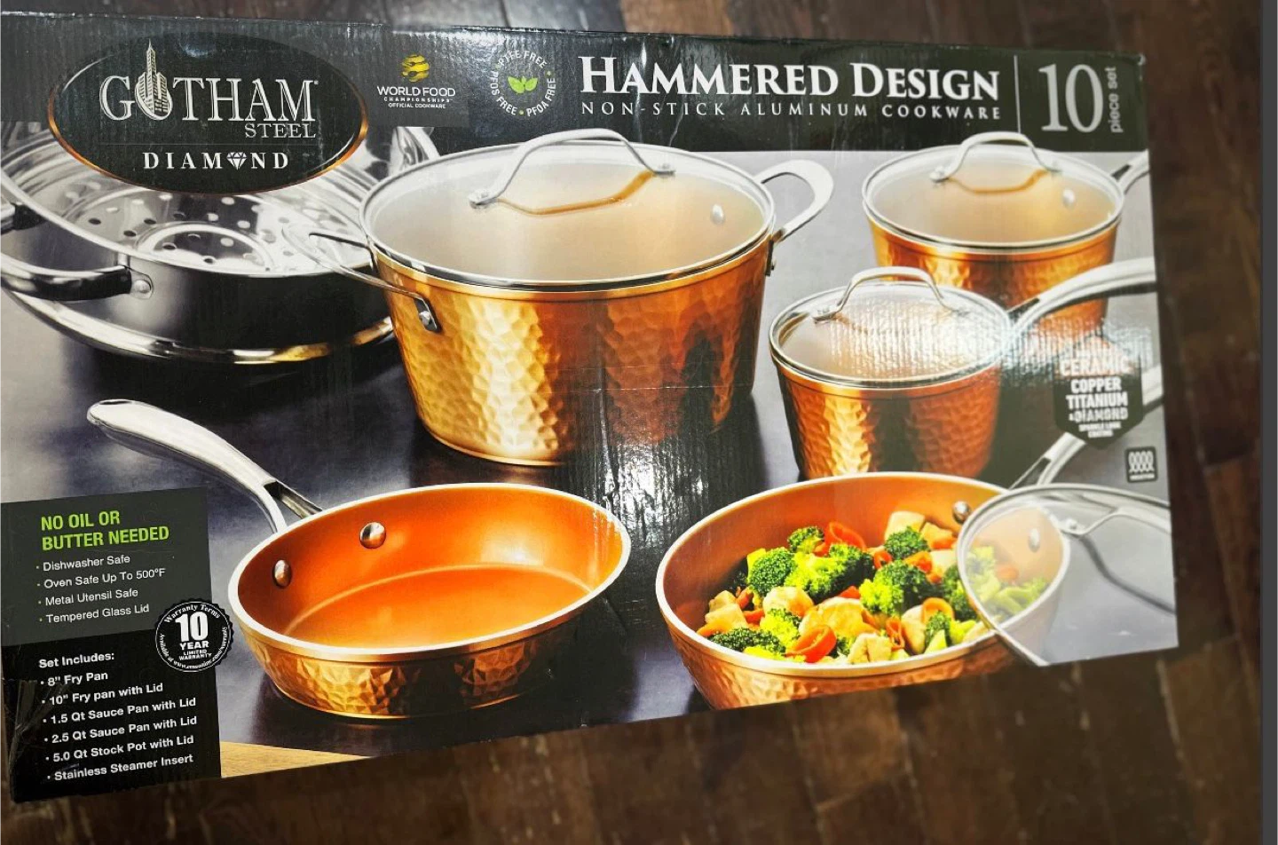 Gotham Steel Diamond Hammered 10-Piece Cookware Set - photo 4