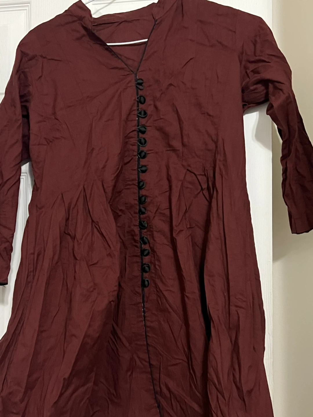 Burgundy Dress with Buttons - photo 2