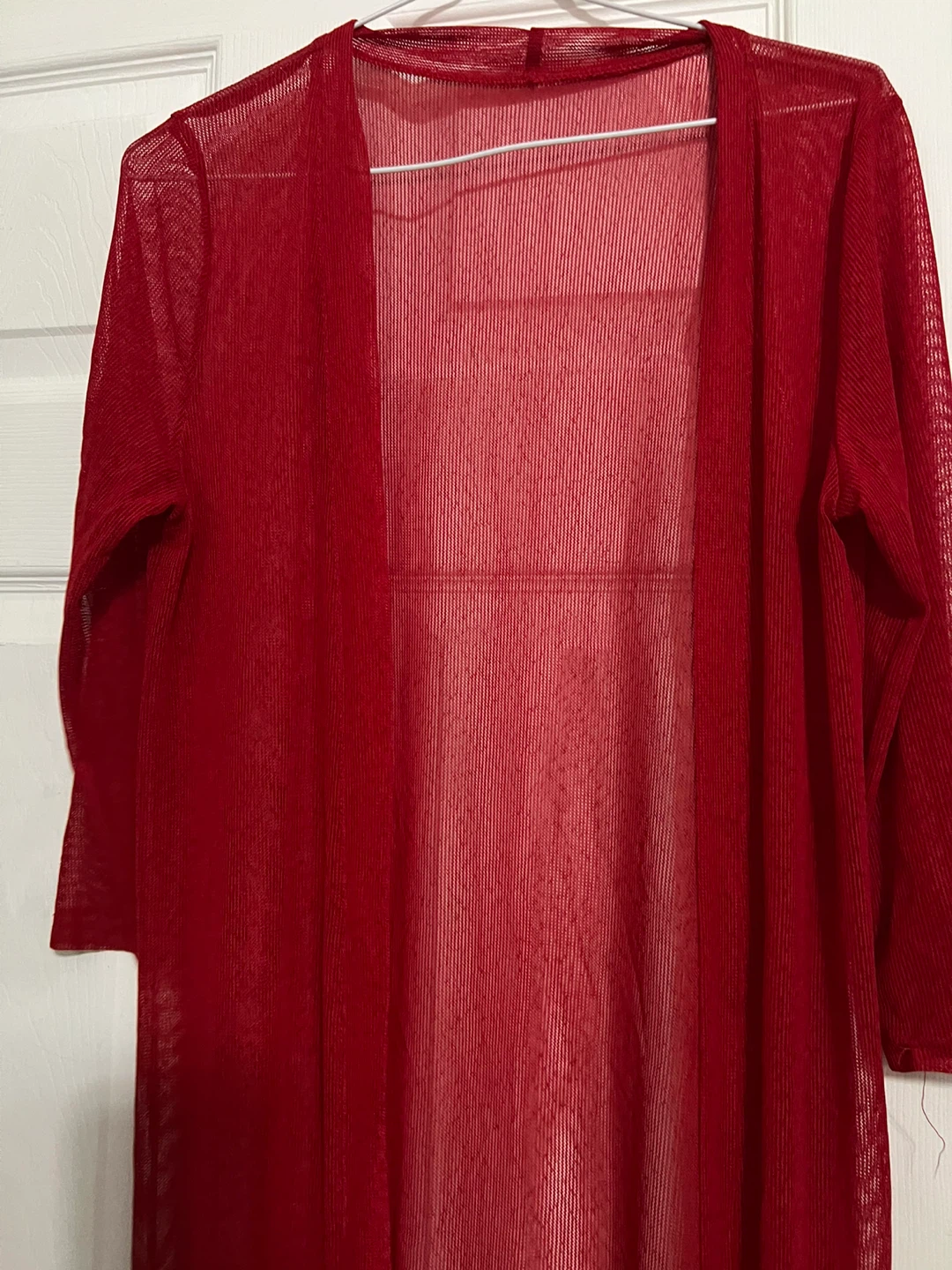 Red Mesh Cardigan