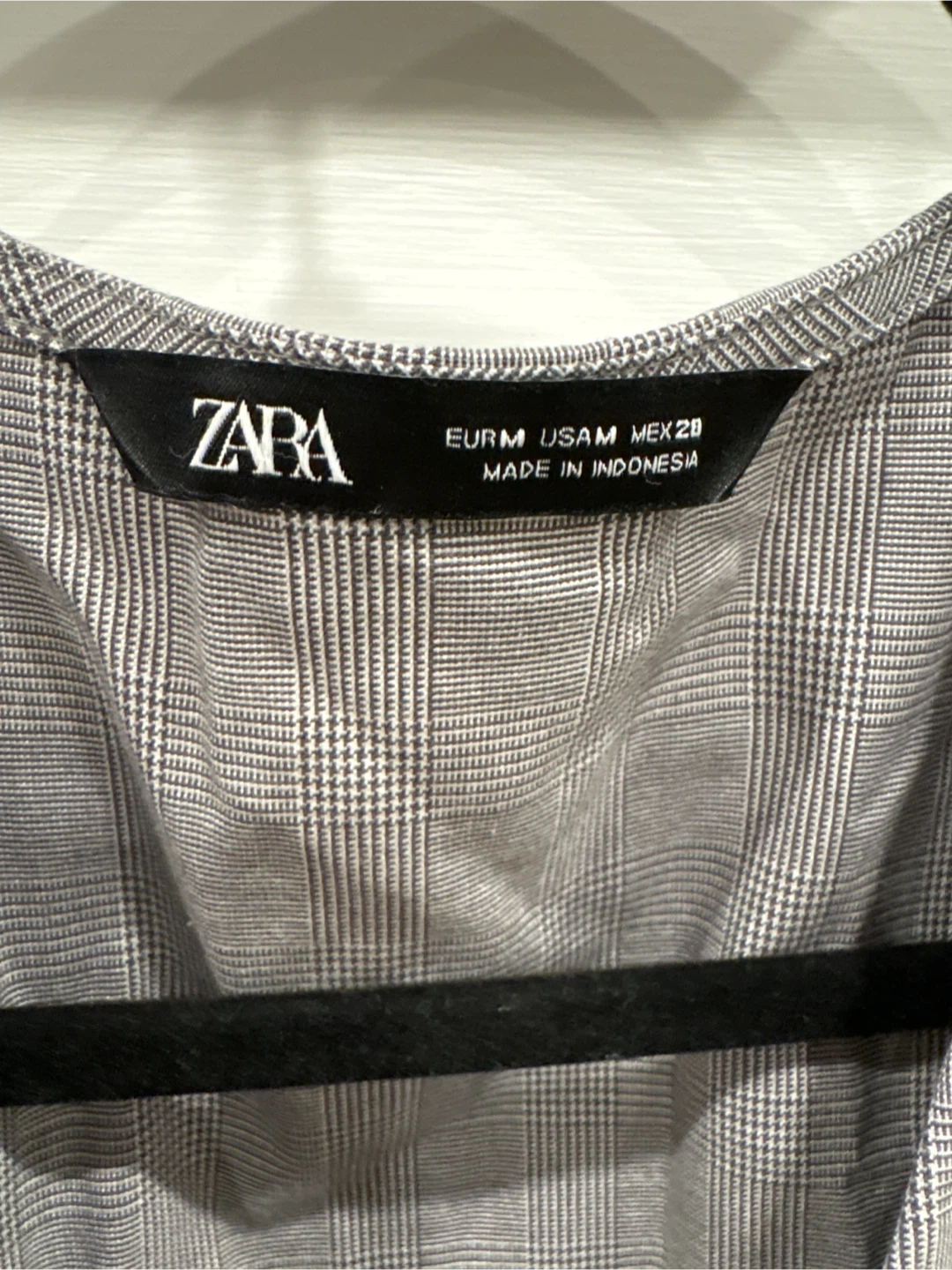 Zara Grey Plaid Dress - Size M - photo 4