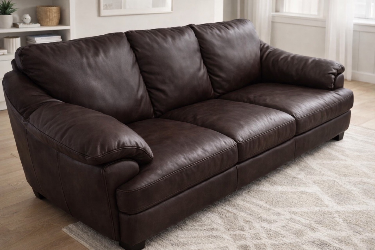Natuzzi Editions Brown Leather Sofa