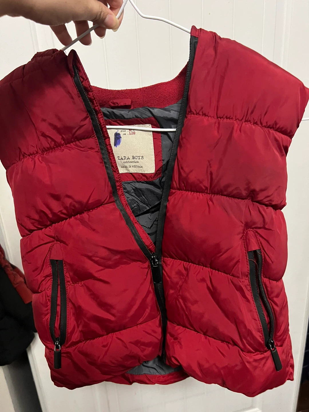 Zara Boys Red Puffer Vest - Size 6/7