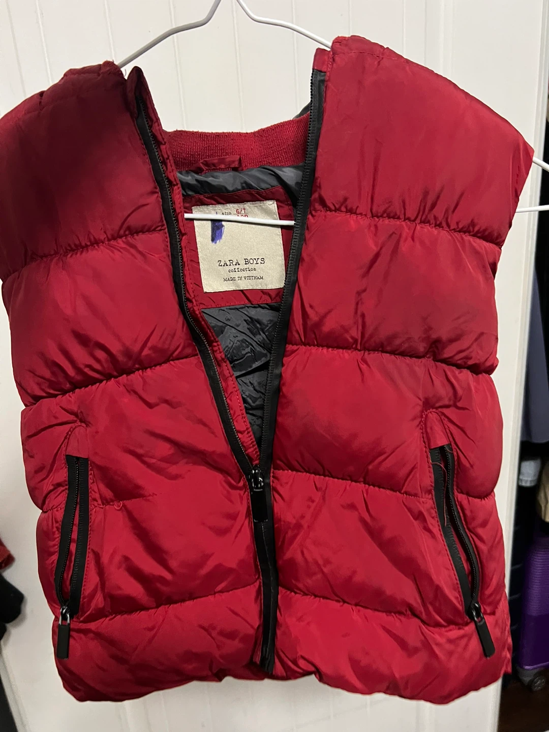 Zara Boys Red Puffer Vest - Size 6/7 - photo 3