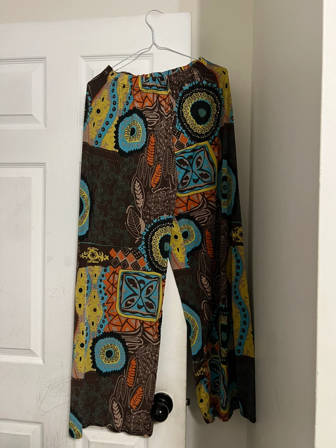 Patterned Wide Leg Pants