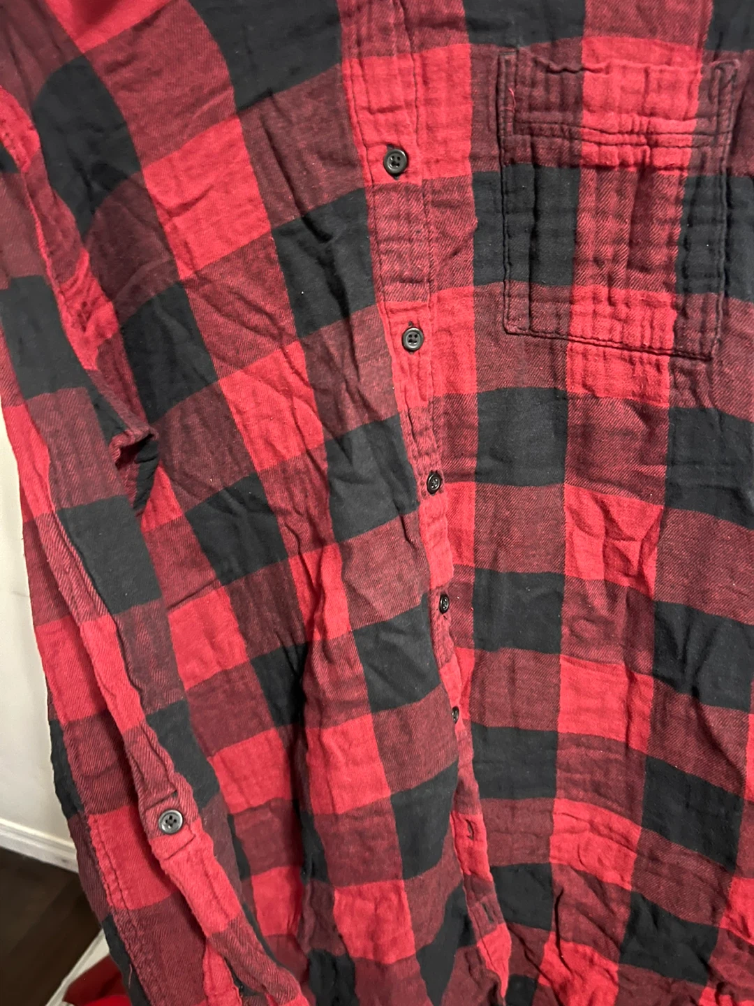 Joe Fresh Red & Black Plaid Flannel - XL - photo 3