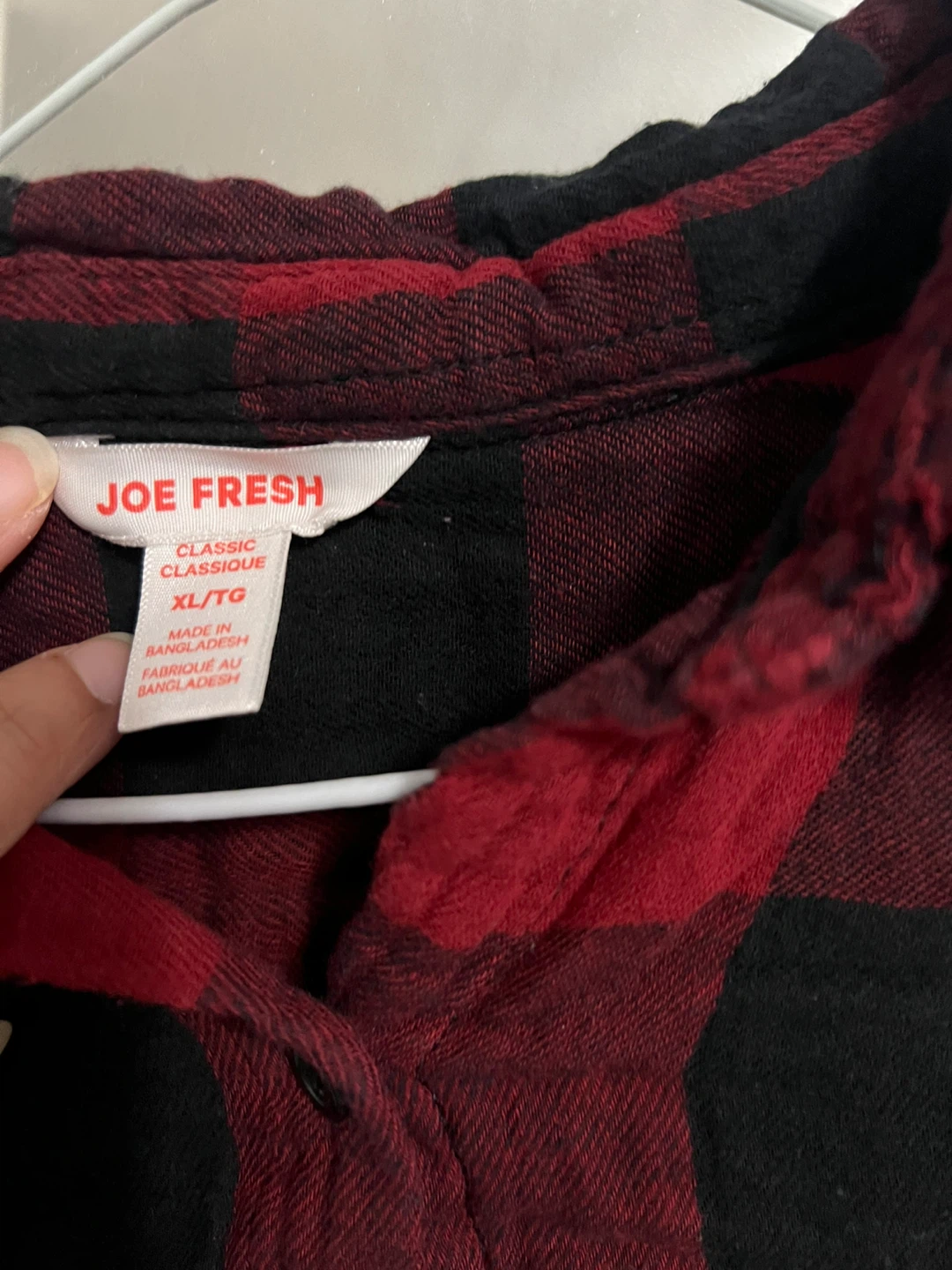 Joe Fresh Red & Black Plaid Flannel - XL - photo 2