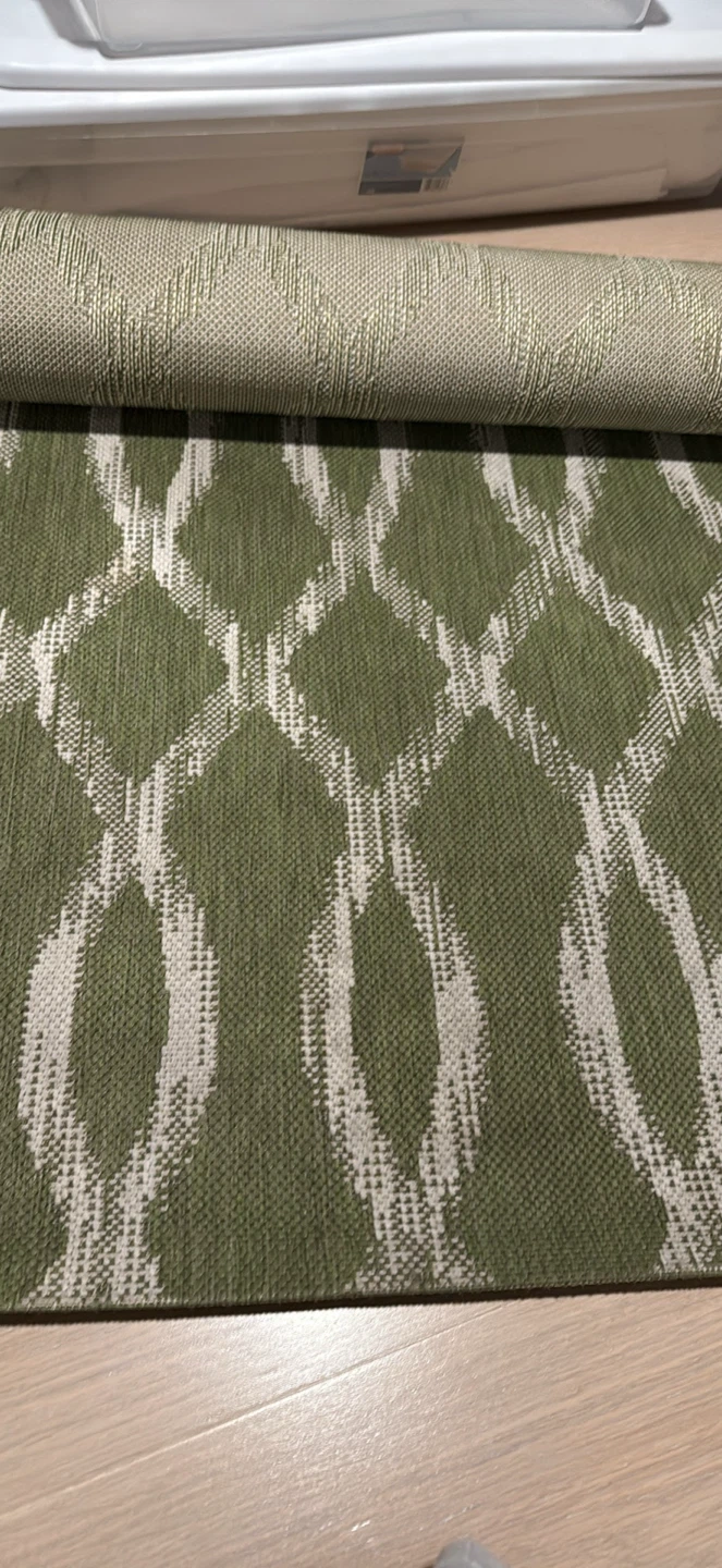 Green & White Patterned Rug - photo 3