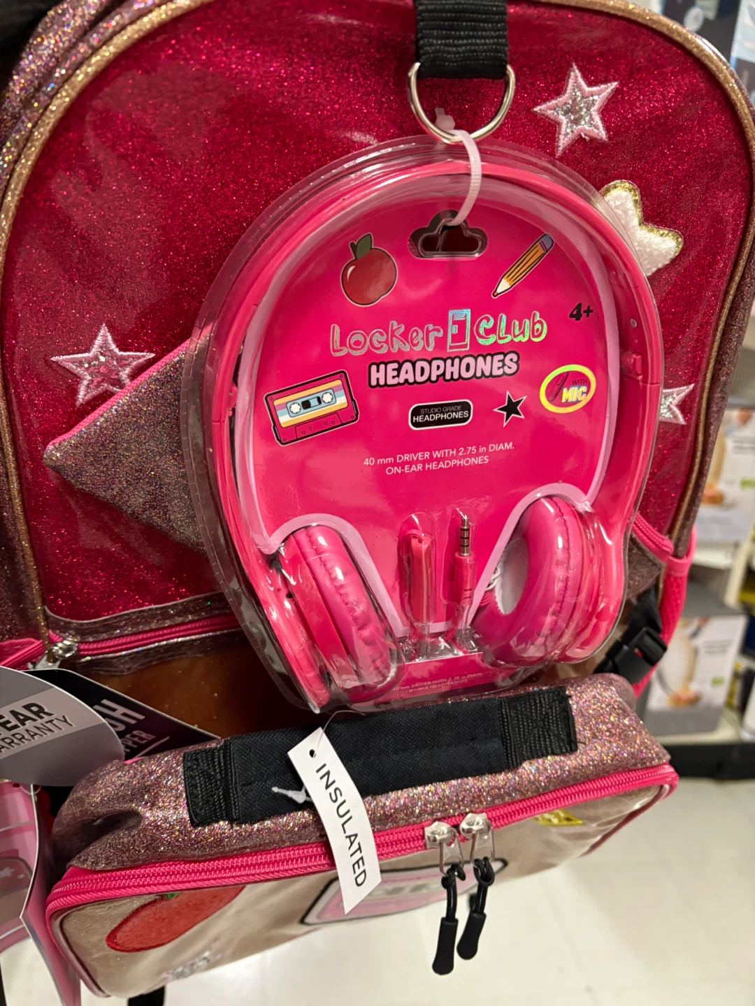 Locker Club Pink Headphones, Backpack & Pencil Case