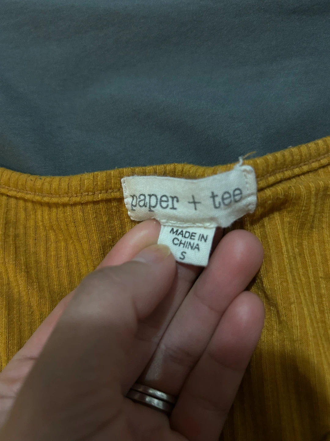 🏆 Long Sleeve Top Paper + Tee Mustard - Size S - photo 3