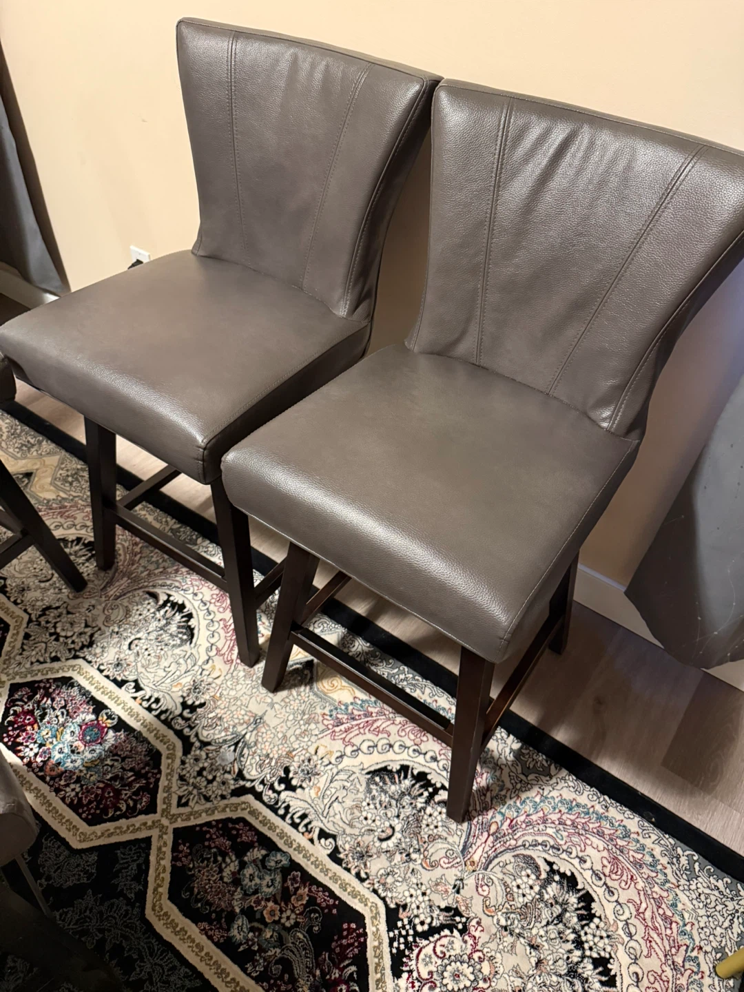 Set of 4 Bar Stools - Grey - photo 2