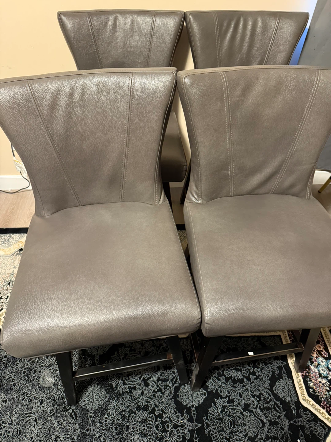 Set of 4 Bar Stools - Grey