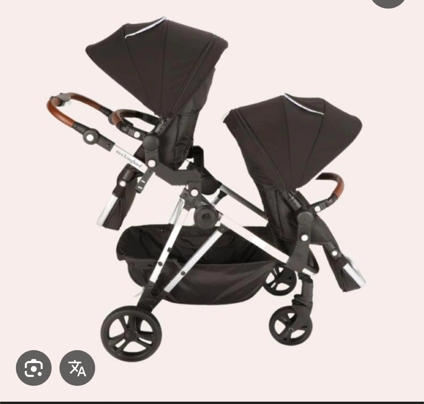Mockingbird Single-to-Double 2.0 Stroller - Black - photo 5