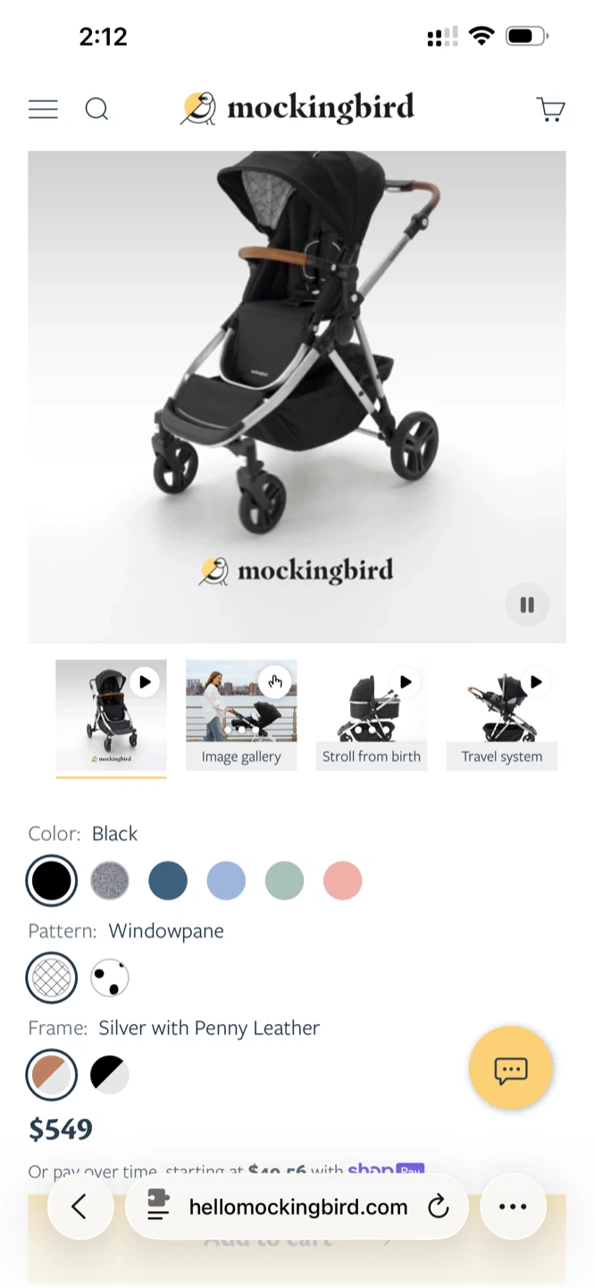 Mockingbird Single-to-Double 2.0 Stroller - Black